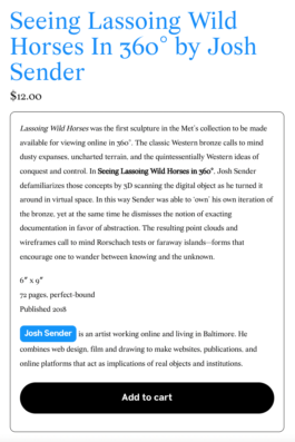 Screenshot of product page for book including description