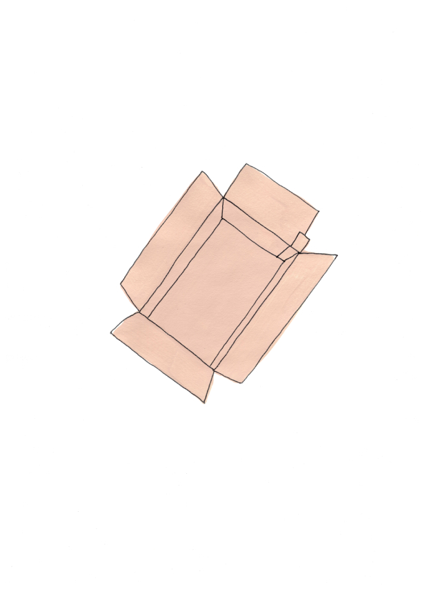 Drawing of a pink box